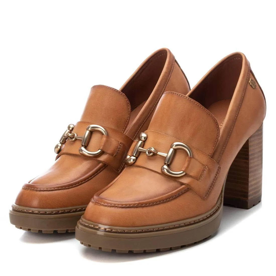 Carmela Tan High Heeled Platform Loafers
