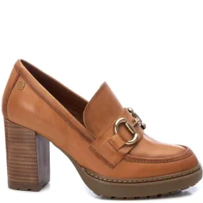 Carmela Tan High Heeled Platform Loafers