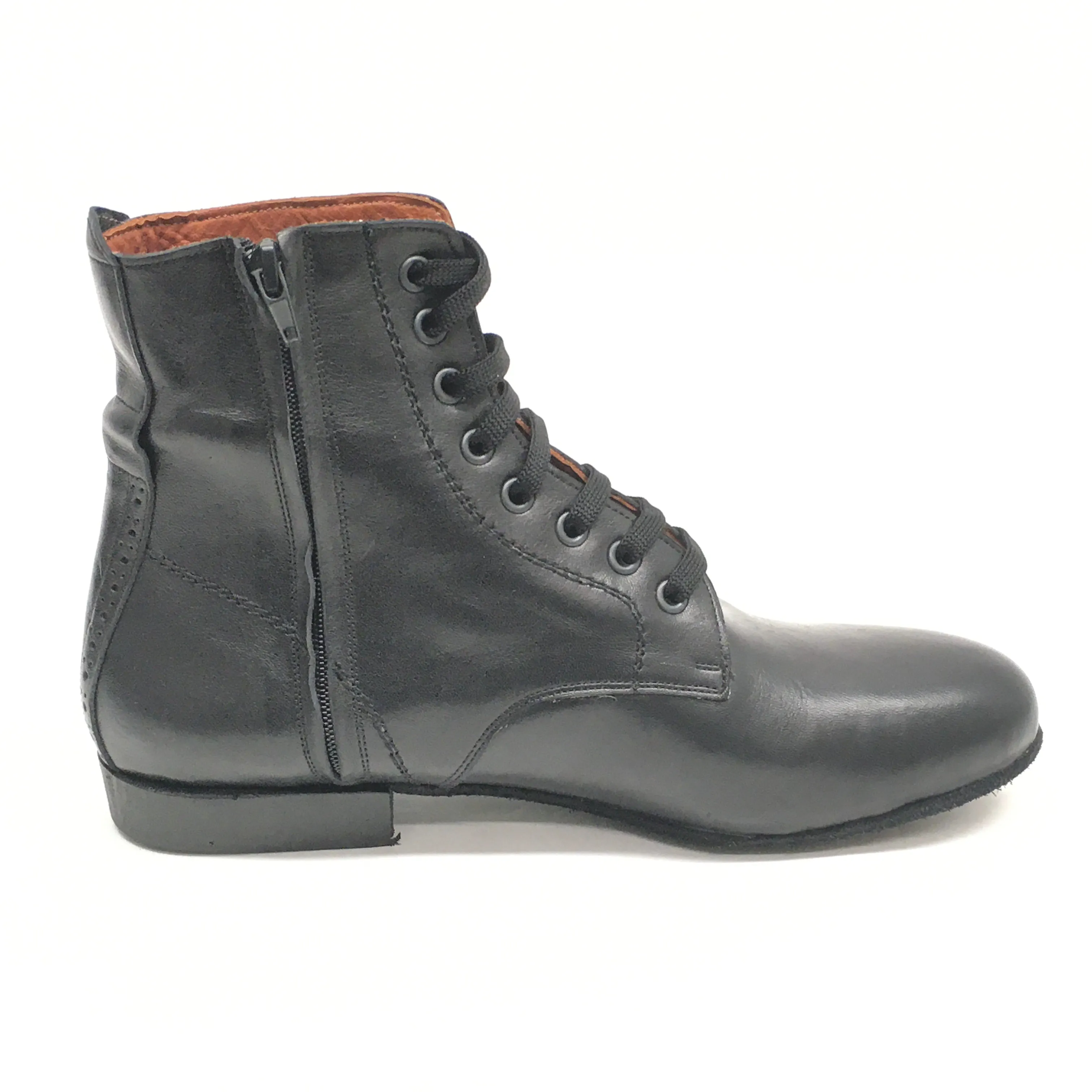 DelMago 3.0 Theatrical Boots: The Sentry: Serious Black | 1.25" Tapered Ultralite | MED | Suede Sole