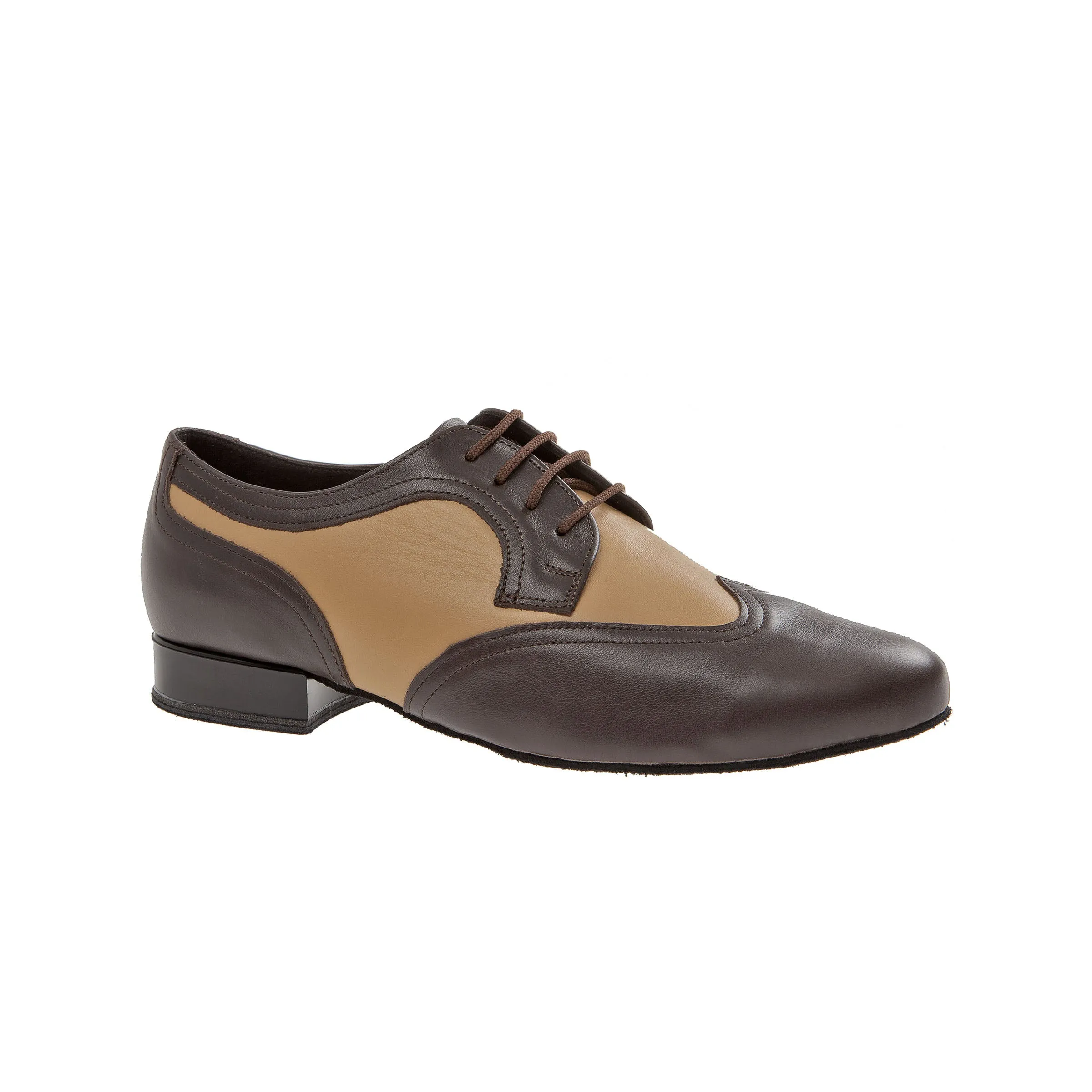 Diamant-Mens: Broderick Classic: German Chocolate Cake: Brown & Beige Leather | .75" Standard | MED | Suede Sole