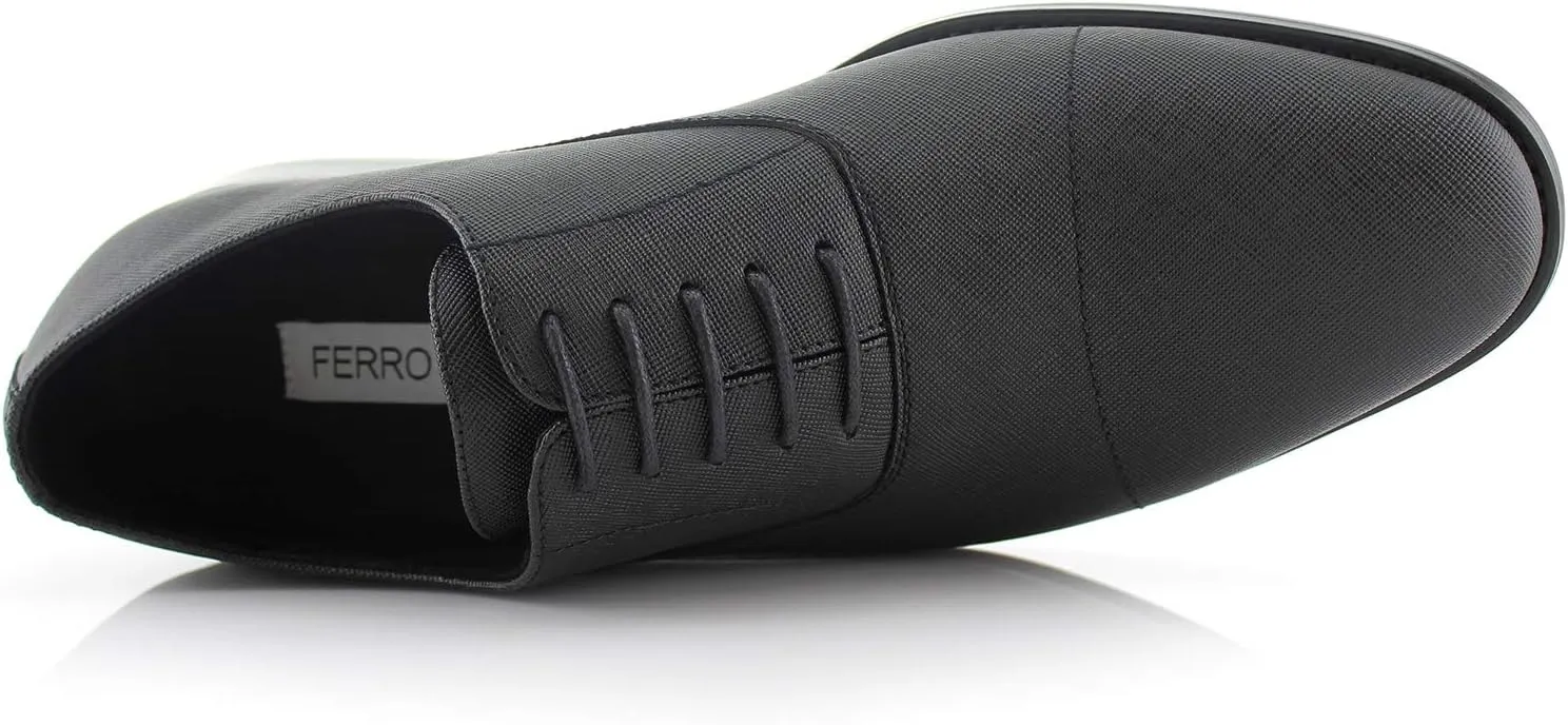 Ferro Aldo Mens Classic Vegan Leather Lace-Up Oxford Formal Dress Shoes