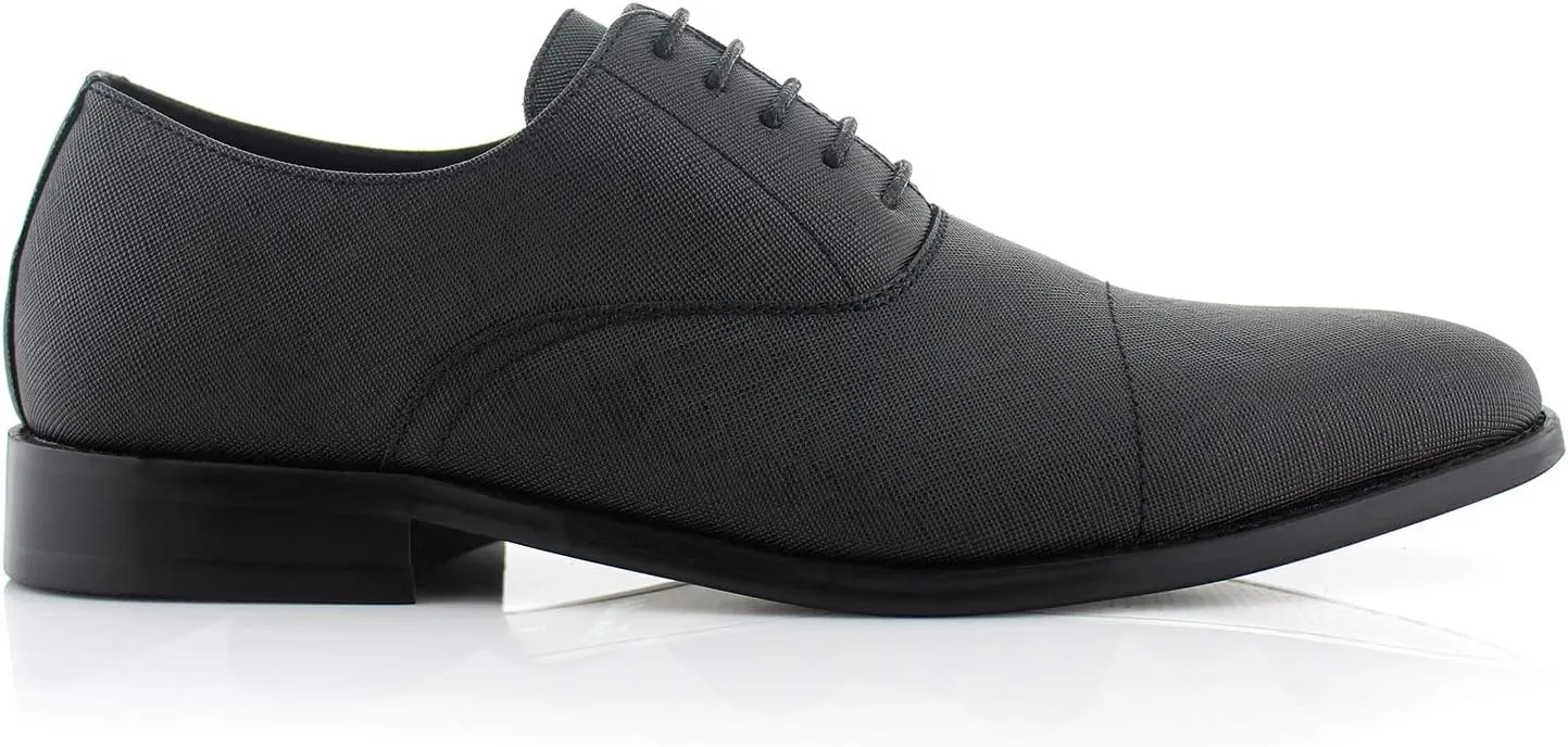 Ferro Aldo Mens Classic Vegan Leather Lace-Up Oxford Formal Dress Shoes