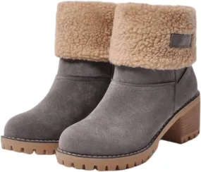 Lausiuoe Snow Boots For Women Wide Width Warm Winter Fuzzy Ankle Booties Cute Silp On Comfortable Casual Fashion Loafers
