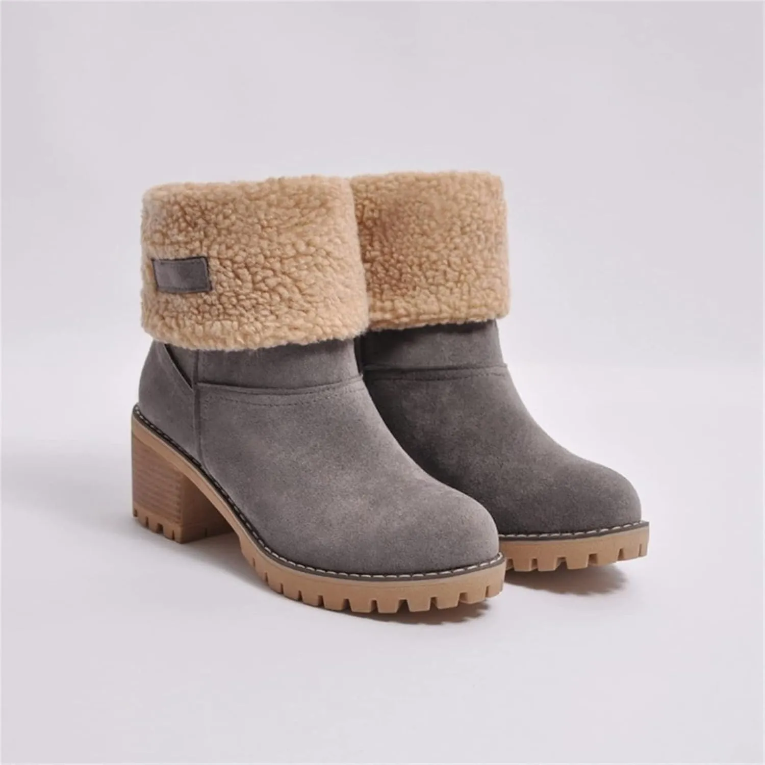 Lausiuoe Snow Boots For Women Wide Width Warm Winter Fuzzy Ankle Booties Cute Silp On Comfortable Casual Fashion Loafers