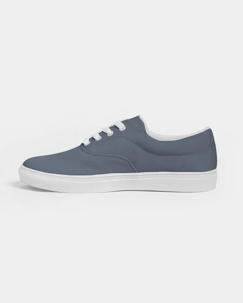 Medium Dark Blue Men's Canvas Sneakers | Men's | Medium Dark Pale Pastel Blue | C30M15Y0K60