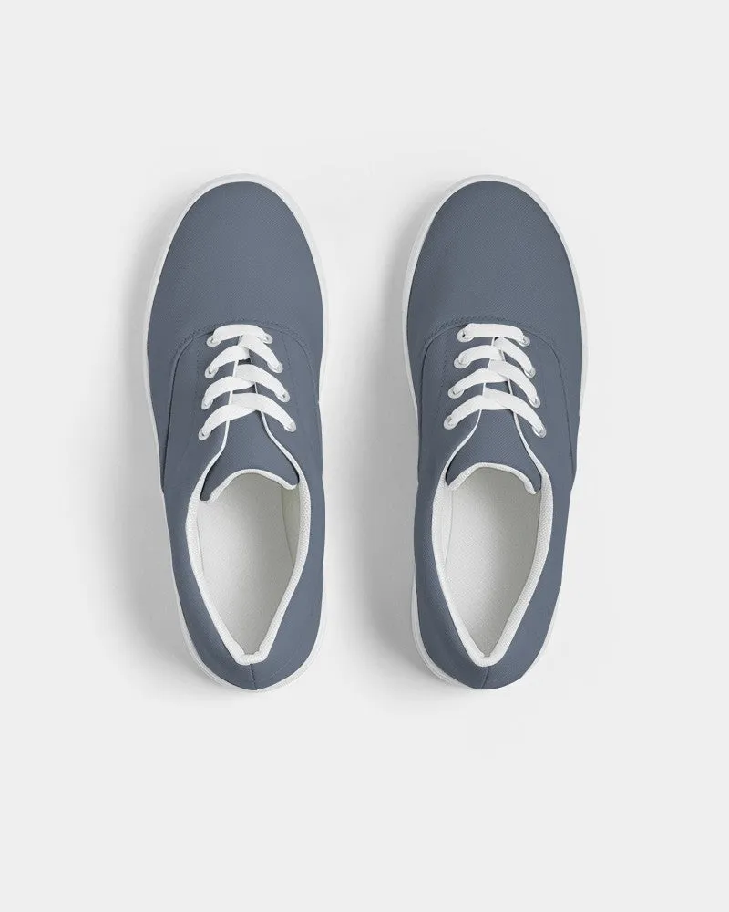 Medium Dark Blue Men's Canvas Sneakers | Men's | Medium Dark Pale Pastel Blue | C30M15Y0K60