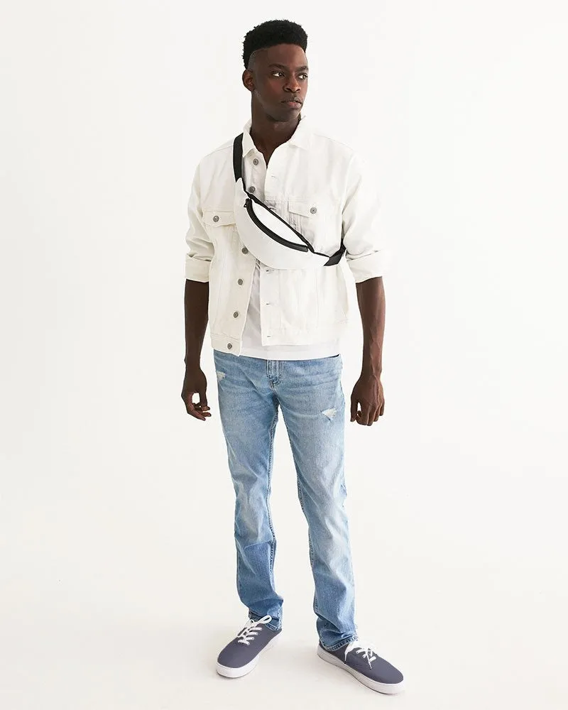 Medium Dark Blue Men's Canvas Sneakers | Men's | Medium Dark Pale Pastel Blue | C30M30Y0K60