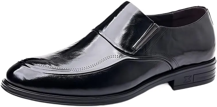Men's Genuine Leather Platform Slip-On Oxfords Shoes