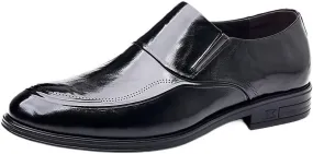 Men's Genuine Leather Platform Slip-On Oxfords Shoes