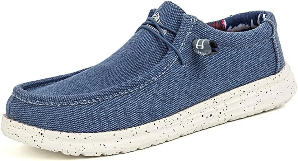 Mens Slip-on Canvas Loafers Casual Boat Shoes