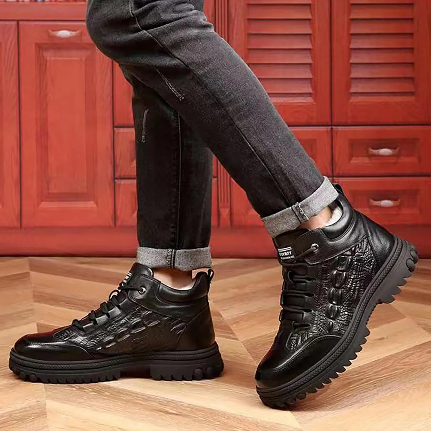 Men's Snow Boots,Waterproof Insulated Fur Boots Platform Insulated Fur Boots Trekking Snow Boots Winter Shoes for Women 2024