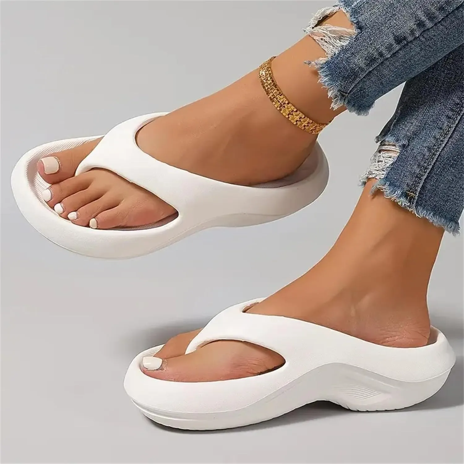 Orthopedic Flip Flops for Women Pressure Relief EVA Sandals Everywear Ara Thong Sandal Arch Support Recovery Sandals Soft Summer Beach Shoes Comfortable Pillow Shoe