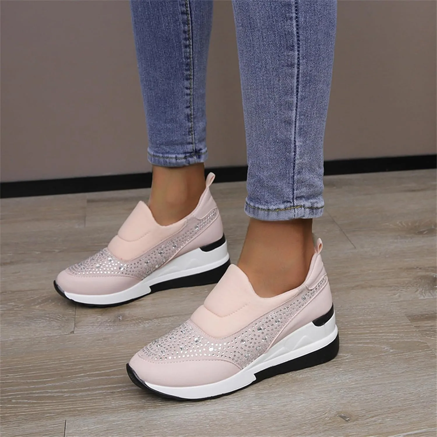 Orthopedic Shoes for Women Comfortable Running Shoes Breathable Mesh Womens Slip On Sneakers Women Walking Shoes with Arch Support Tennis Shoes Lightweight Casual Sneakers for Gym Travel Work