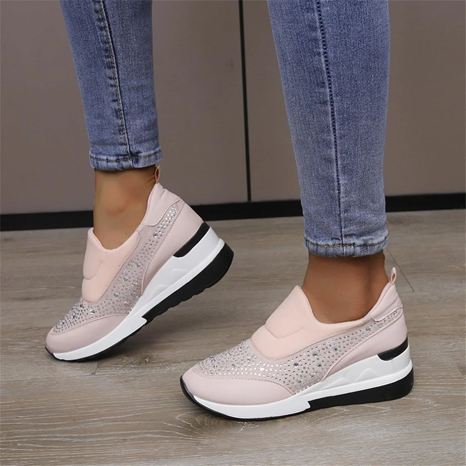 Orthopedic Shoes for Women Comfortable Running Shoes Breathable Mesh Womens Slip On Sneakers Women Walking Shoes with Arch Support Tennis Shoes Lightweight Casual Sneakers for Gym Travel Work