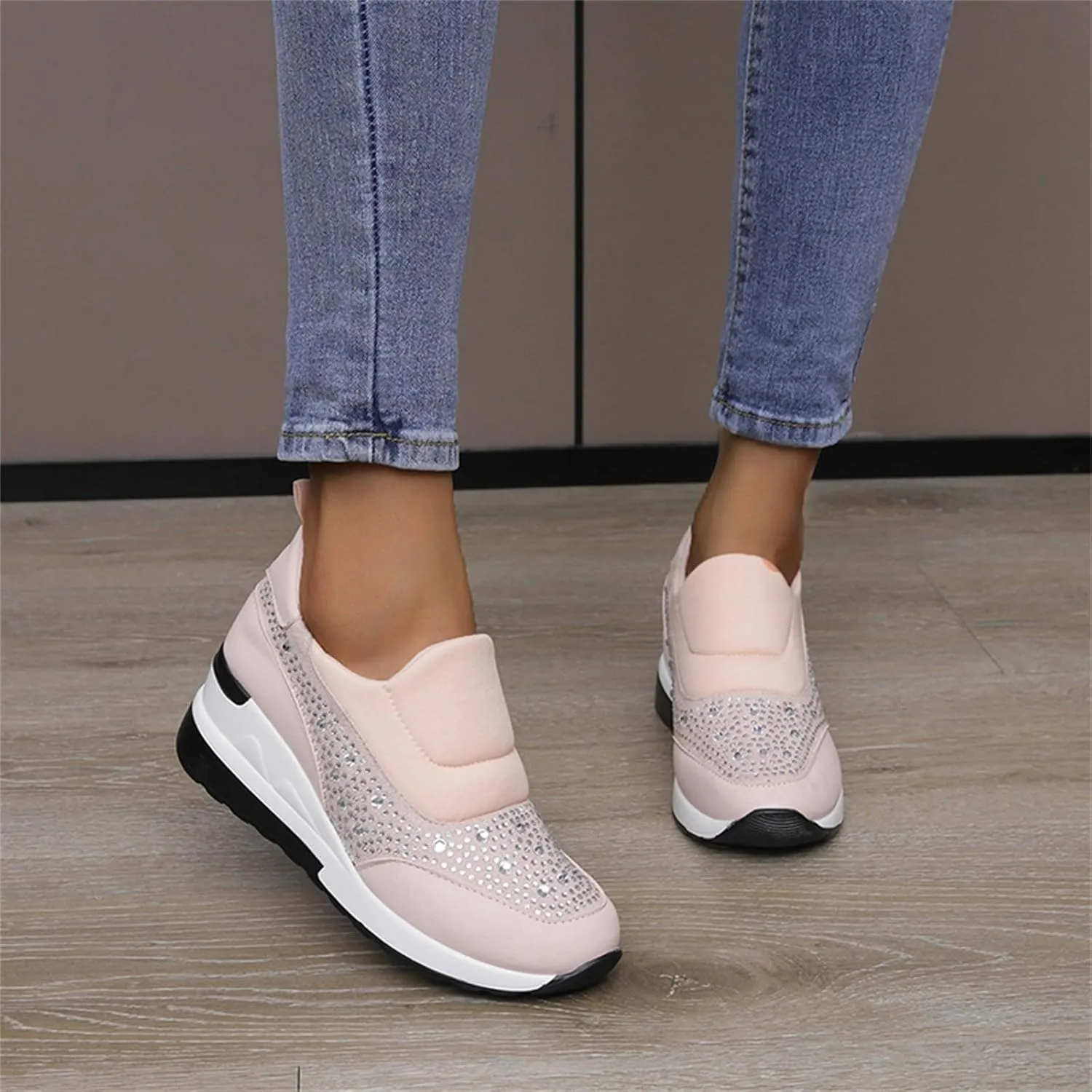 Orthopedic Shoes for Women Comfortable Running Shoes Breathable Mesh Womens Slip On Sneakers Women Walking Shoes with Arch Support Tennis Shoes Lightweight Casual Sneakers for Gym Travel Work