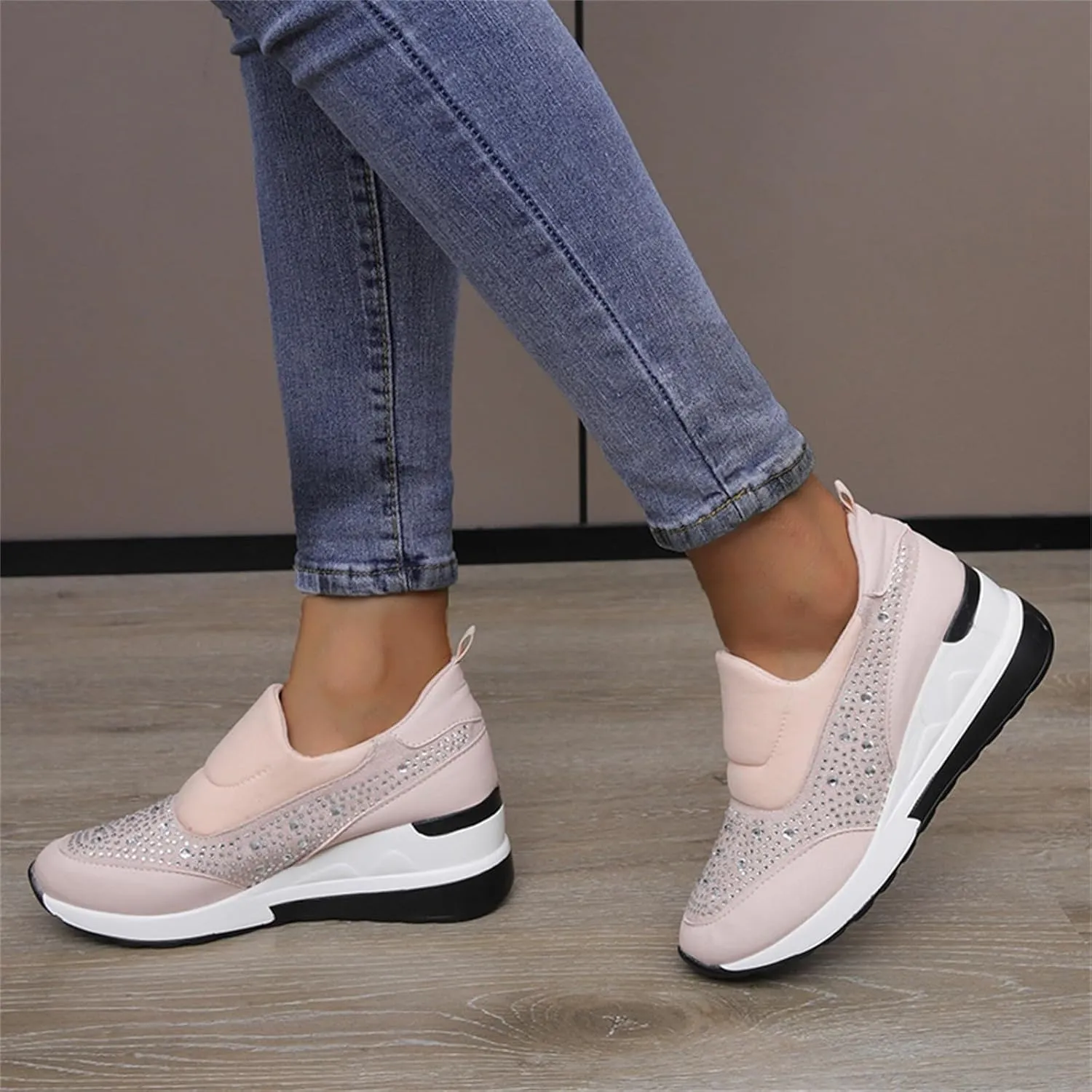Orthopedic Shoes for Women Comfortable Running Shoes Breathable Mesh Womens Slip On Sneakers Women Walking Shoes with Arch Support Tennis Shoes Lightweight Casual Sneakers for Gym Travel Work