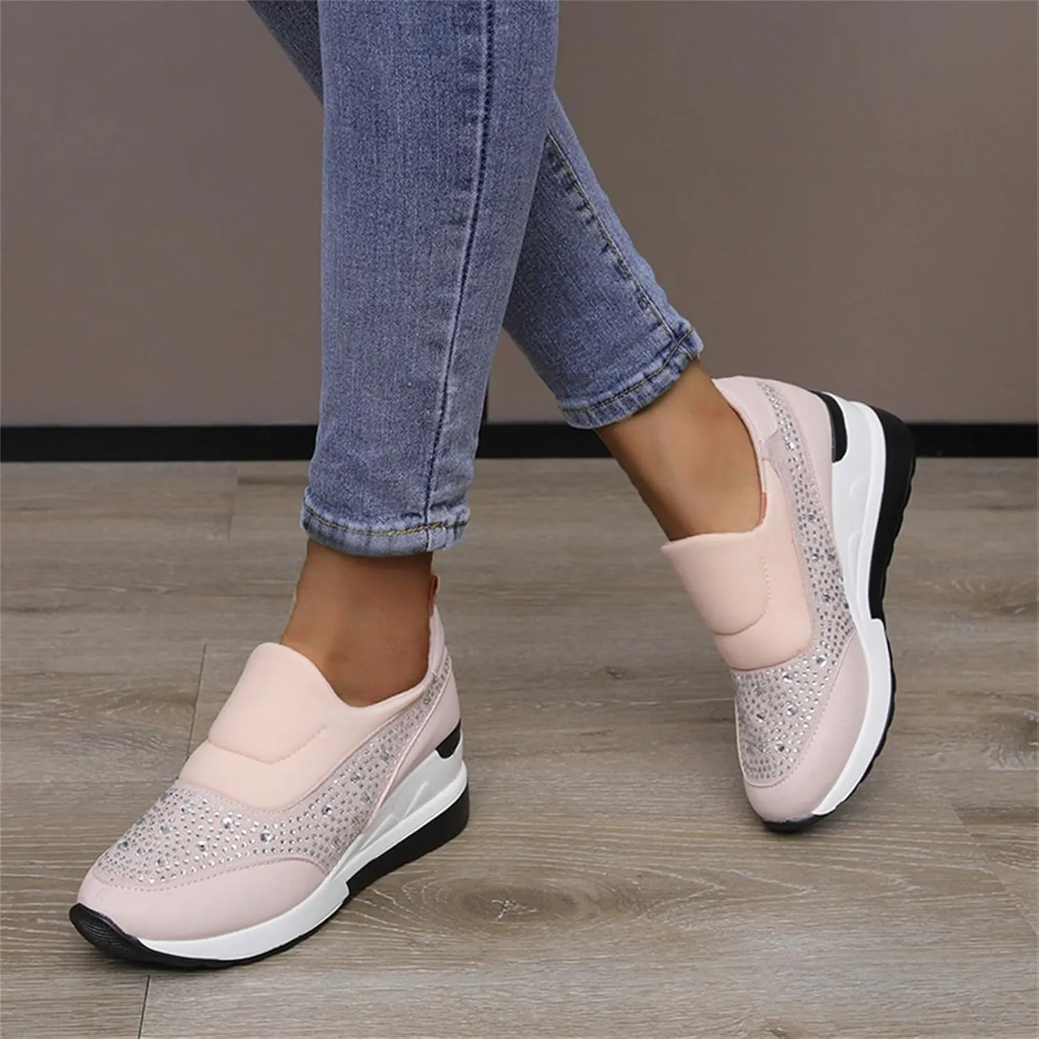 Orthopedic Shoes for Women Comfortable Running Shoes Breathable Mesh Womens Slip On Sneakers Women Walking Shoes with Arch Support Tennis Shoes Lightweight Casual Sneakers for Gym Travel Work