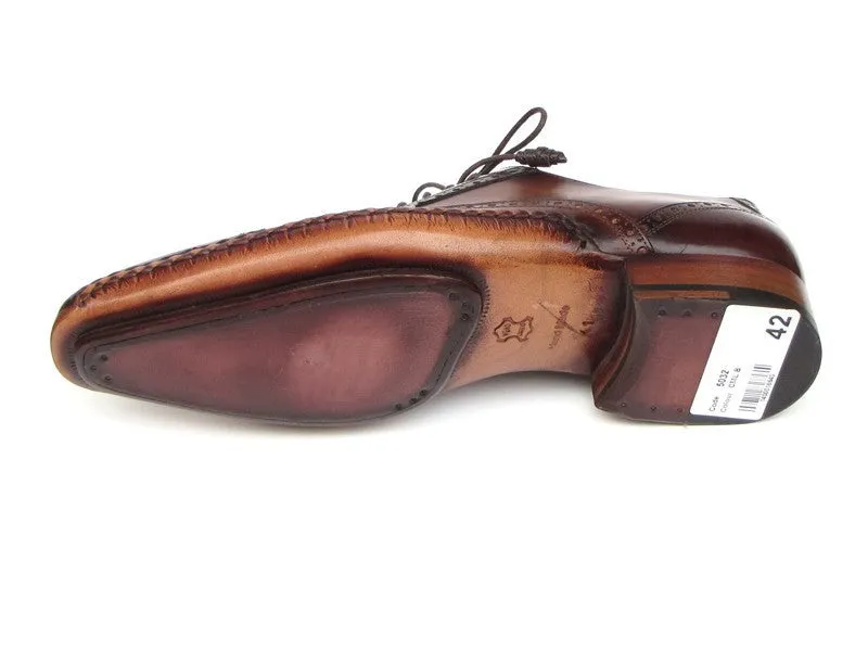 Paul Parkman Men's Brown Hand Painted Oxfords