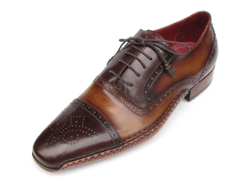 Paul Parkman Men's Brown Hand Painted Oxfords