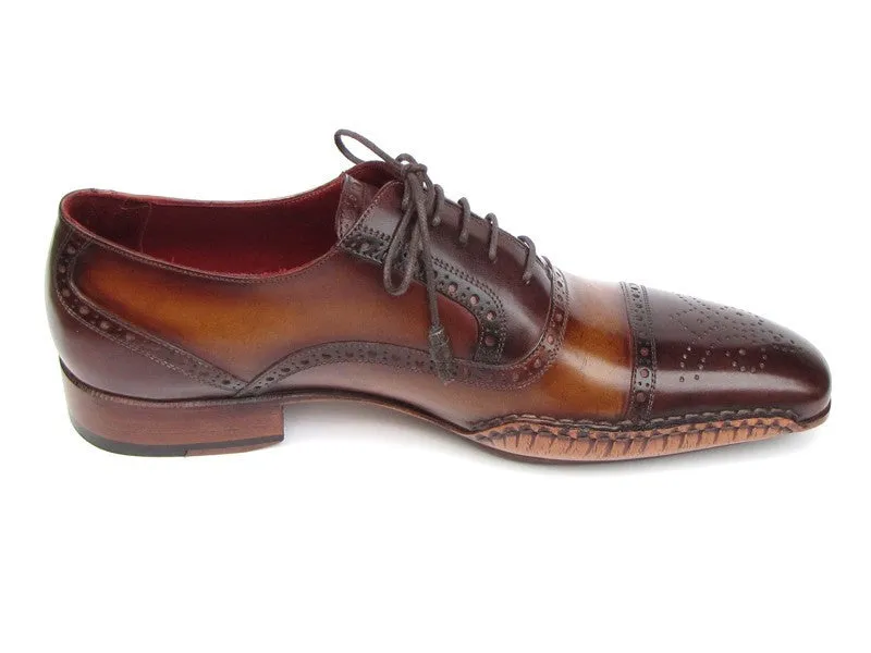 Paul Parkman Men's Brown Hand Painted Oxfords