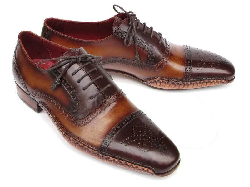 Paul Parkman Men's Brown Hand Painted Oxfords
