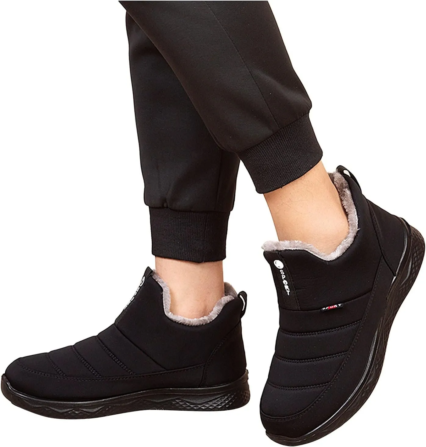 Snow Shoes for Men Womens Winter Non-Slip Ankle Booties Waterproof Work Boots for Men
