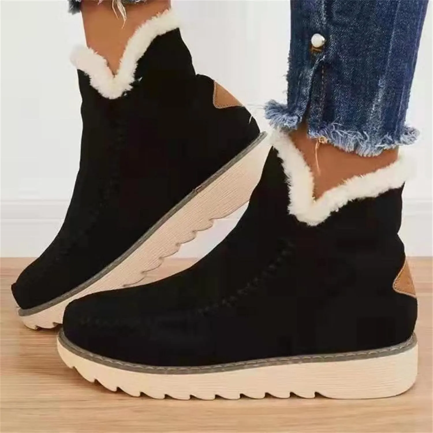 Trending Winter Boots For Women 2024 Snow Boots Fur Lining Warm Ankle Booties Casual Fashion Fuzzy Loafers Shoes