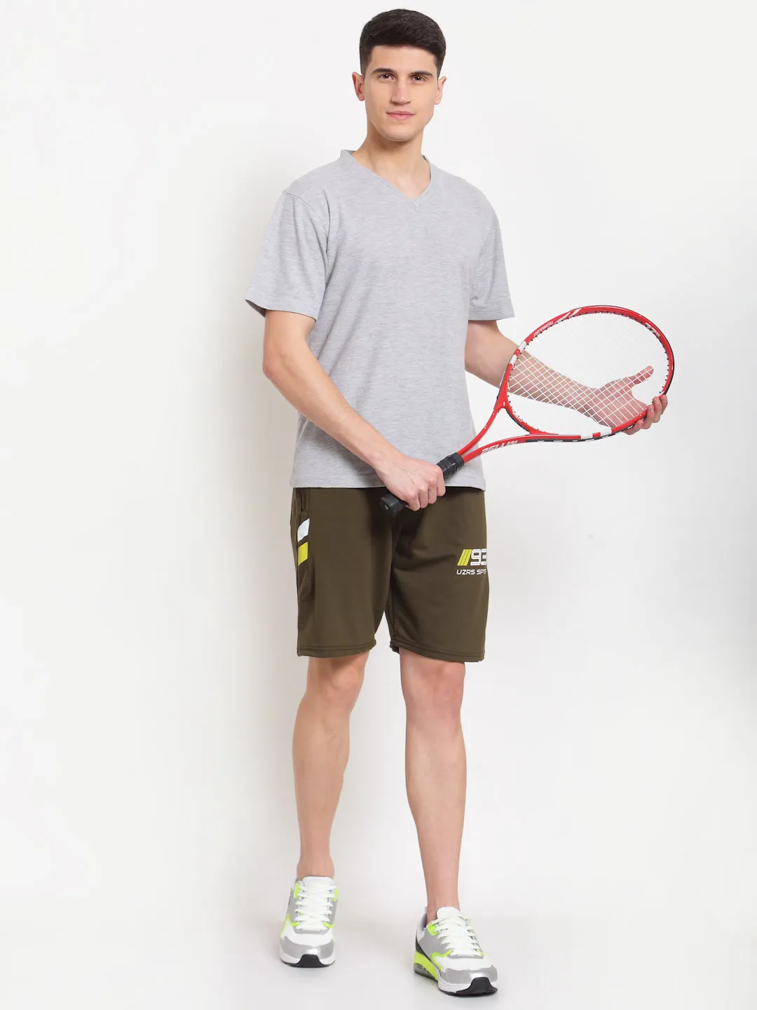 Uzarus Men's Cotton Bermuda Shorts With 2 Zippered Pockets