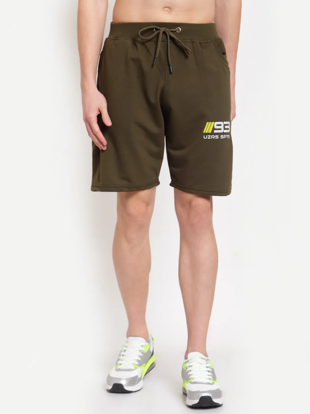 Uzarus Men's Cotton Bermuda Shorts With 2 Zippered Pockets