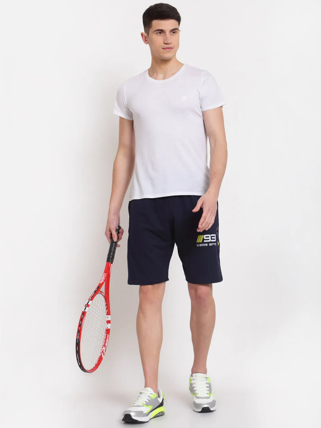 Uzarus Men's Cotton Bermuda Shorts With 2 Zippered Pockets