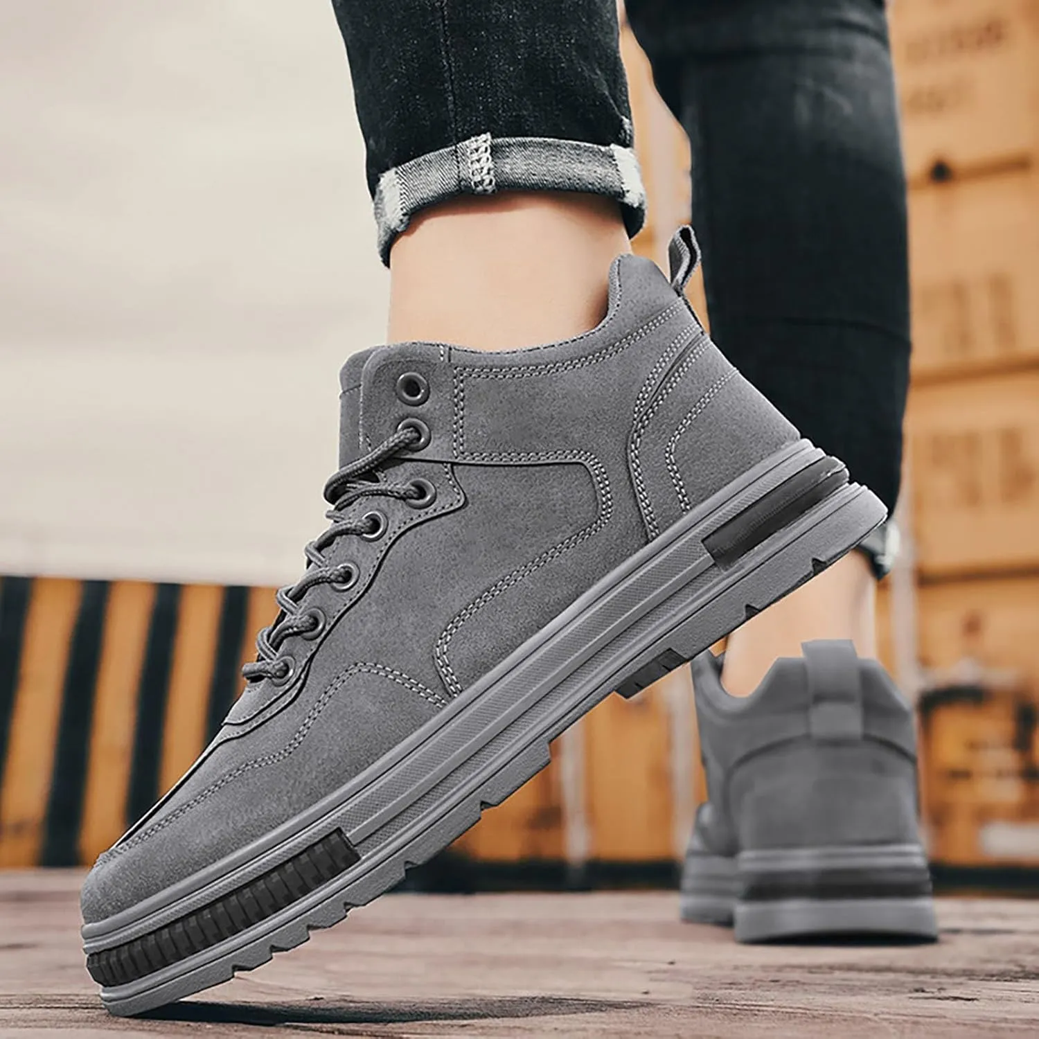 White Platform Sneakers Walking Shoes for Men Womens White Tennis Shoes Slip on Non Slip Low Top Casual Loafers for Men Walking Sneakers for Women Arch Suport