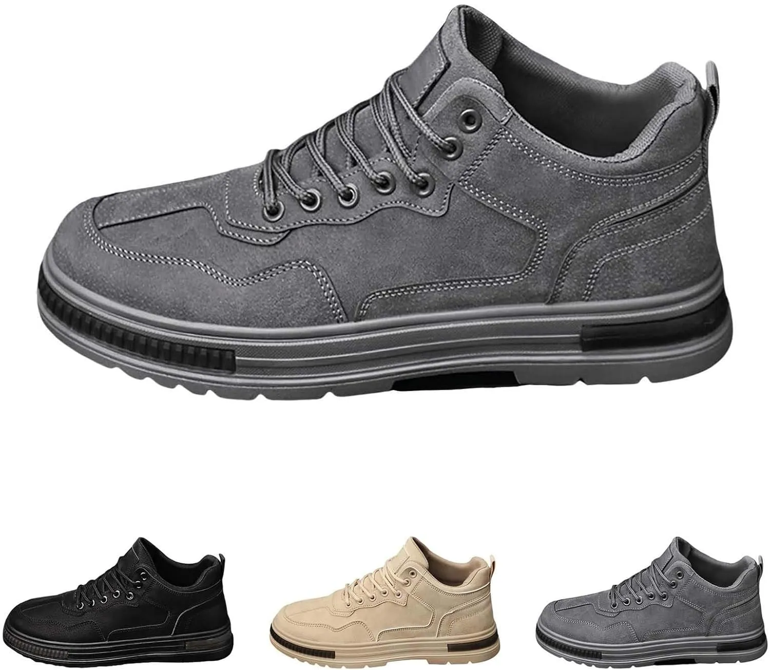 White Platform Sneakers Walking Shoes for Men Womens White Tennis Shoes Slip on Non Slip Low Top Casual Loafers for Men Walking Sneakers for Women Arch Suport