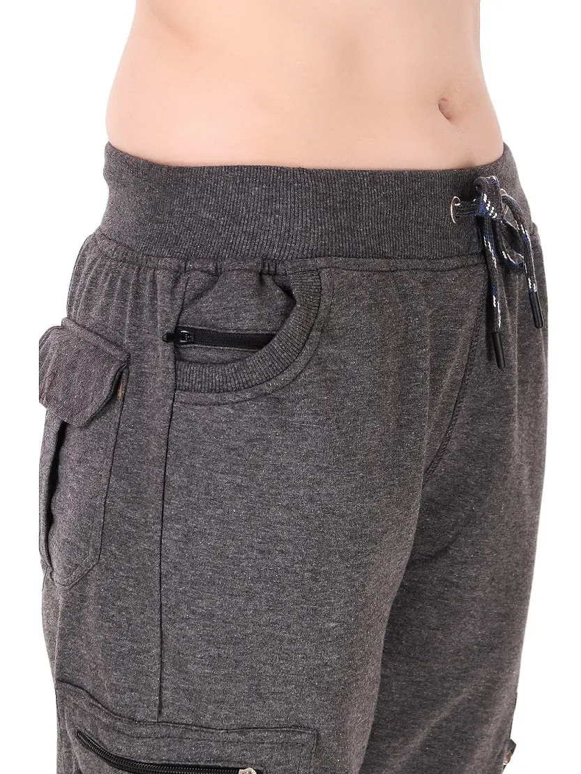 Women's Cargo Capri Shorts With 9 Zippered Pockets