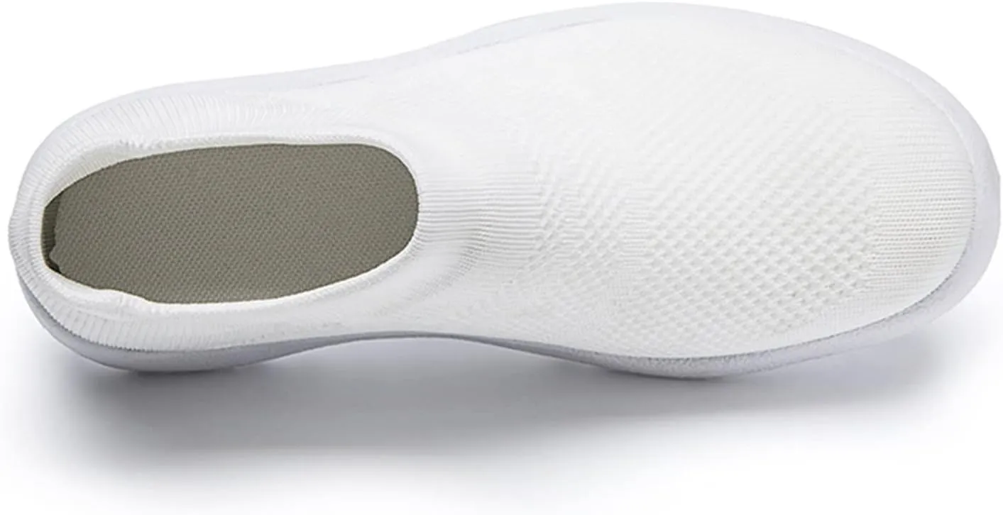 Womens White Platform Sneakers High Top Platform Shoes Fashion Canvas Walking Shoes Women Slide On Loafers Women Shoes Men's Slip On Sneakers